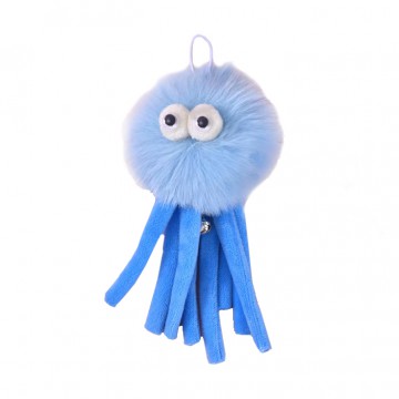 Фото1.Восьминіг плюшевий на резинці з присоскою, 6 см